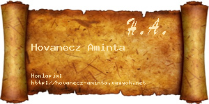 Hovanecz Aminta névjegykártya
